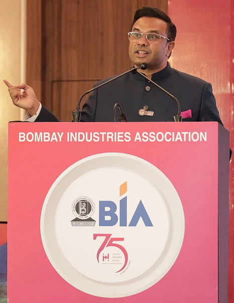 President Mr. Hitesh Shetty at his installation ceremony introducing BIA 2024 - 25 theme - ELEVATE – EMPOWER - EVOLVE